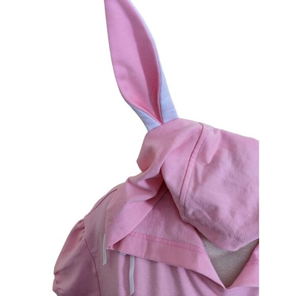 Banned Alternative Womens NEW XS Hoodie Tunic Pink Bow Top Bunny Ears Coquette - Picture 7 of 10